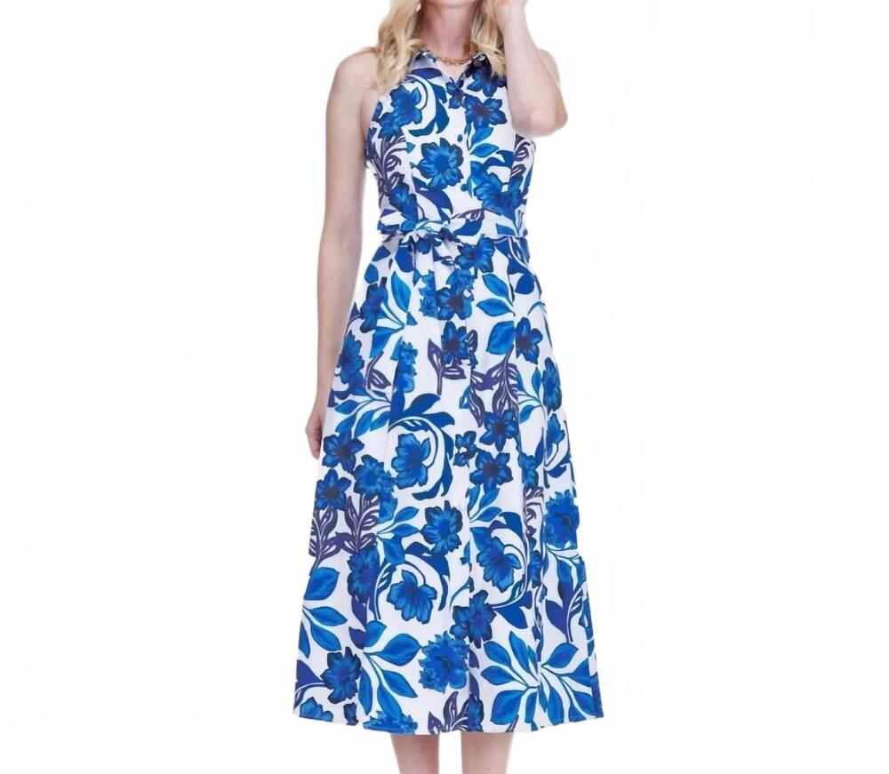 NEW JADE the santorini sunray midi dress in blue